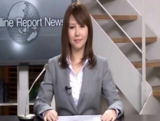 japanese Real Japanese news reader two bukkake public